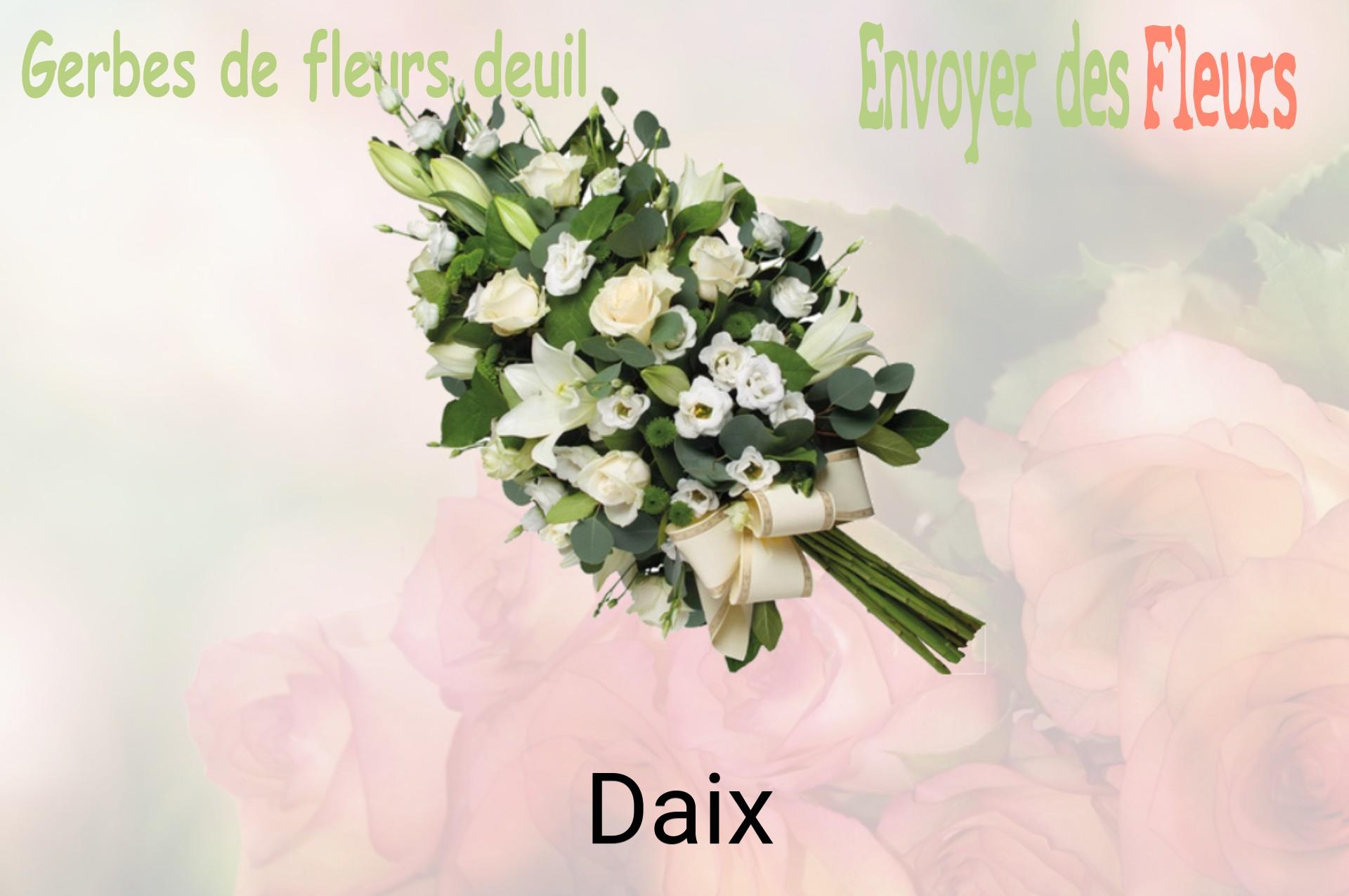 Gerbe de fleurs de deuil livrée à Daix